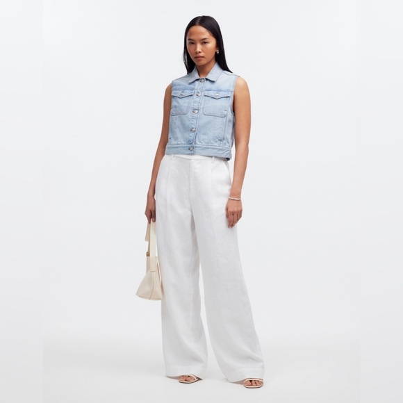 Madewell Women’s Denim Oversized Boxy Vest in Fitzgerald Wash NQ330 Size S NWT - Picture 2 of 7